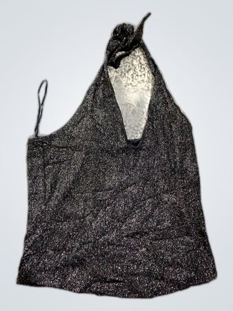 Unbranded Black Glitter Halter Top