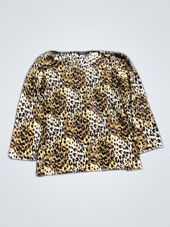 American Eagle Leopard Print Long Sleeve Top