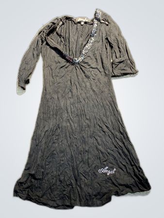 Angel Black Beaded Long Sleeve Dress