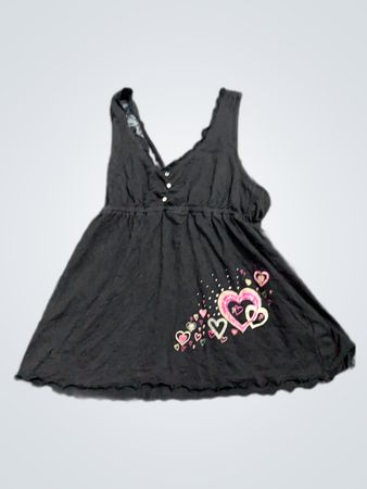 Unbranded Black Sleeveless Mini Dress with Heart Print