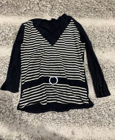 Unbranded Striped V-Neck Long Sleeve Top