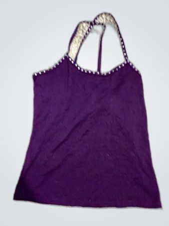 Purple Rhinestone Strap Cami Top