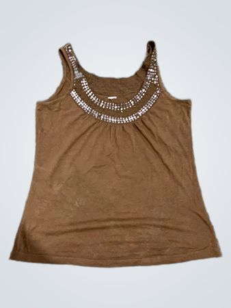 Unbranded Brown Sequin Tank Top