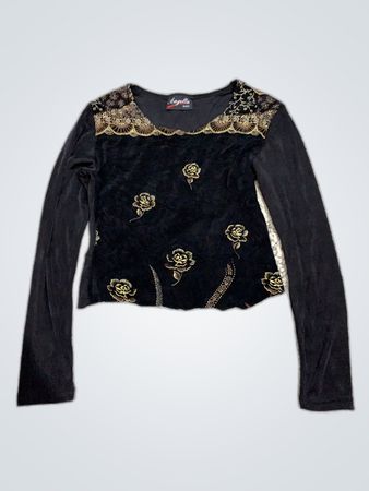 Angelina Paris Black Embroidered Top