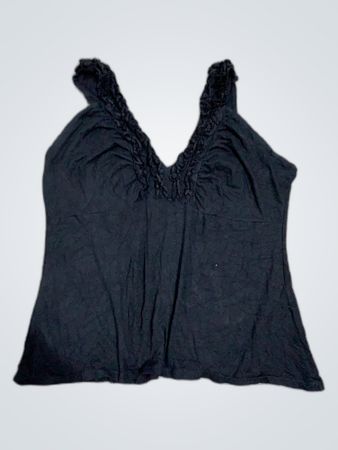 Zara Black Ruffle Cami Top