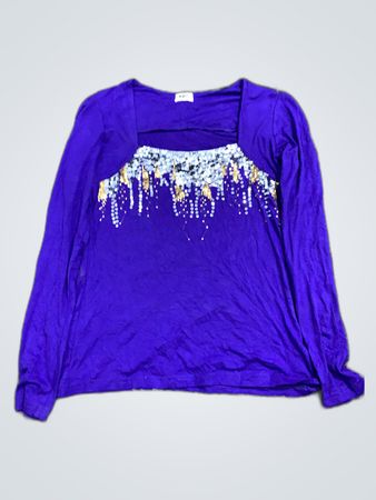 H&M Purple Sequin Long-Sleeve Top