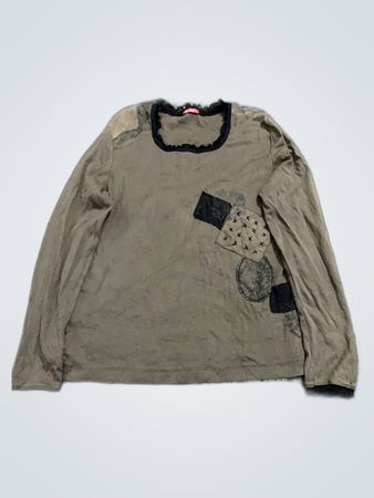 Lafayette Olive Patchwork Long Sleeve Top