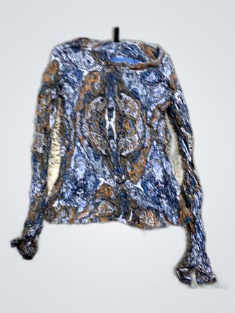 Patterned Long Sleeve Blouse