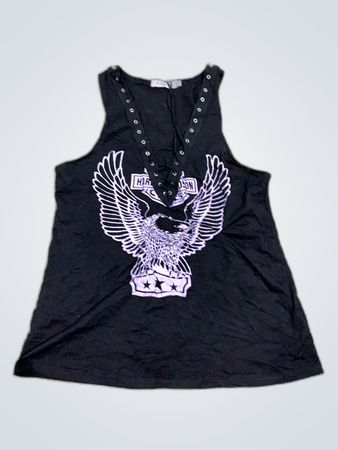 Harley-Davidson Black Sleeveless Top with Eagle Graphic