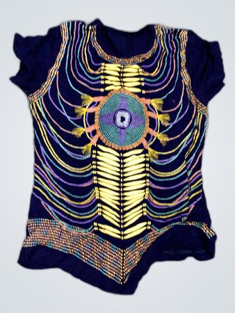Embellished Navy Blue Short Sleeve Top