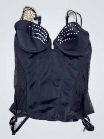 Unbranded Black Mesh Bustier Top