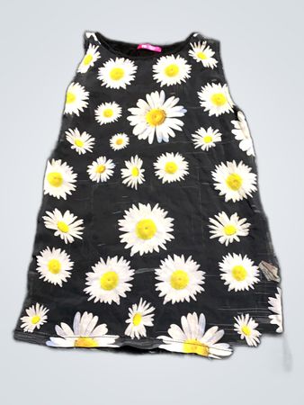 PINK Black Daisy Print Tank Top