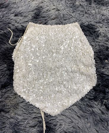 White Sequined Bandeau Top