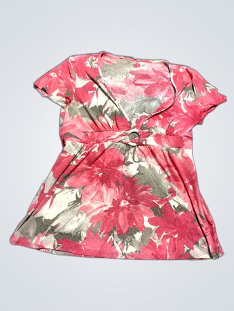 Floral Print Wrap Top