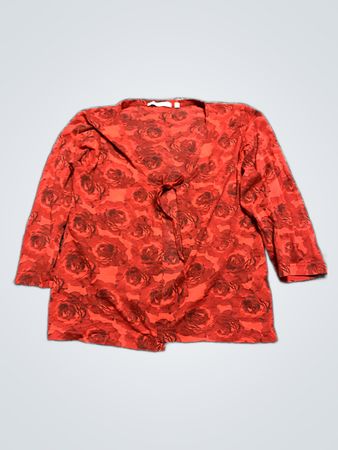 Zara Rose Print Long Sleeve Blouse