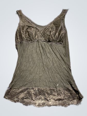 Gray Lace-Trimmed Chemise