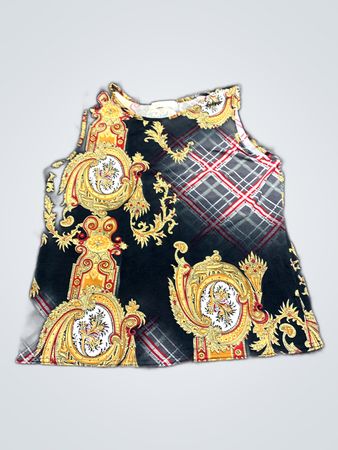 Versace Baroque Plaid Tank Top