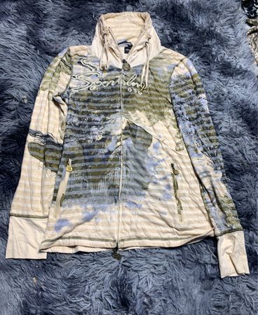 SPOT Embroidered Hooded Zip-Up Jacket