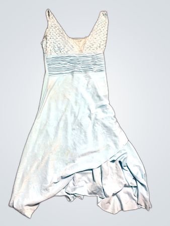 Unbranded Blue Lace Trim Sleeveless Mini Dress