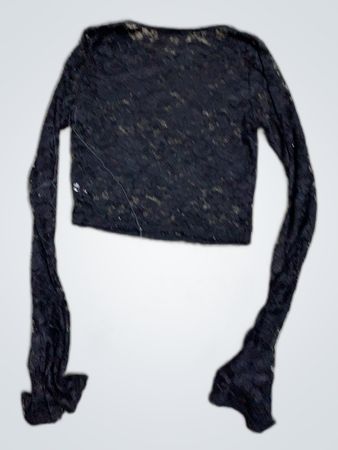 Unbranded Black Lace Long-Sleeve Top