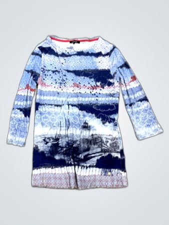 Designers Remix Nautical Print Long-Sleeve Blouse