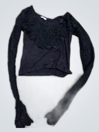 Zara Black Lace Sleeve Top