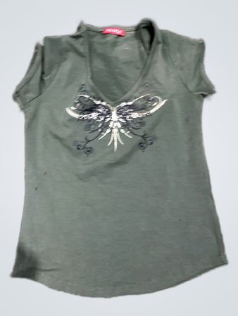 Green Butterfly Graphic Top