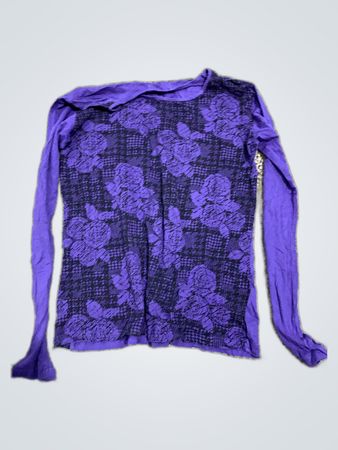 Purple Floral Long-Sleeve Top