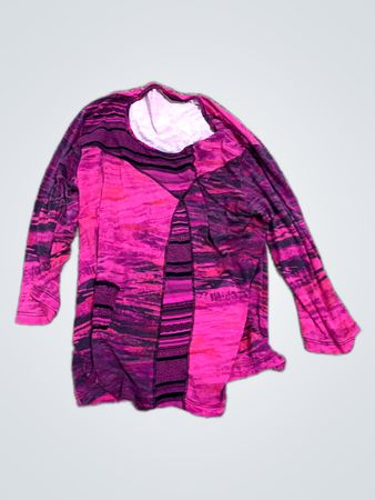 Abstract Striped Long-Sleeve Cardigan
