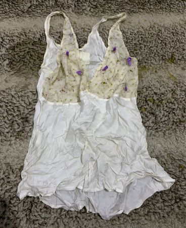 Unbranded White Floral Sheer Slip Dress
