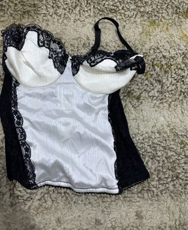 Unbranded Black and White Lace Bustier