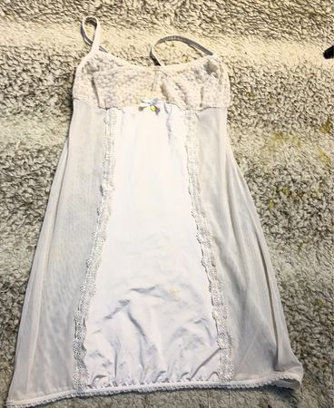 White Lace Trim Chemise