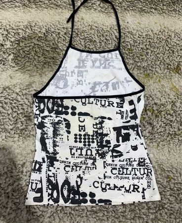 Denim Culture Graphic Halter Top