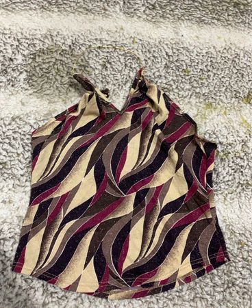 Unbranded Metallic Wave Print Halter Top