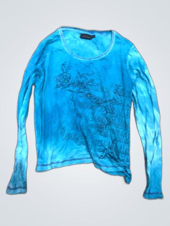 Vince Floral Tie-Dye Long Sleeve Top