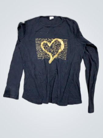 Unbranded Black Graphic Long Sleeve T-Shirt