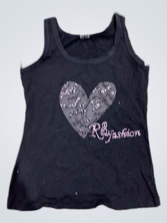 RByFashion Black Graphic Tank Top