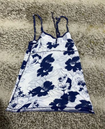 Blue Floral Tank Top