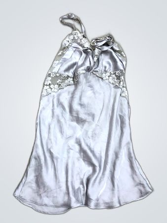 Gray Lace-Trimmed Silk Camisole