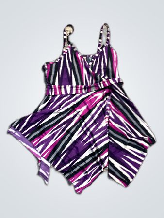 Purple Striped Romper