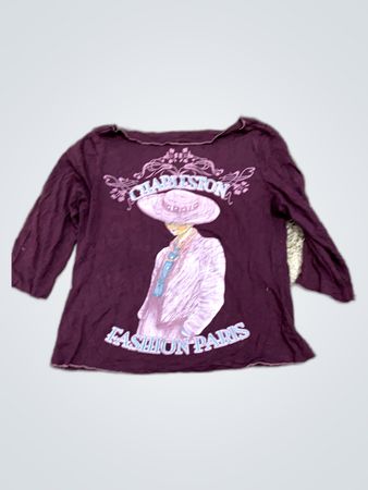 Charleston Fashion Paris Purple Long-Sleeve Top