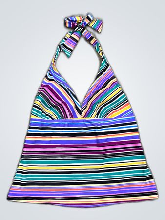 Unbranded Multicolor Striped Halter Bikini Top