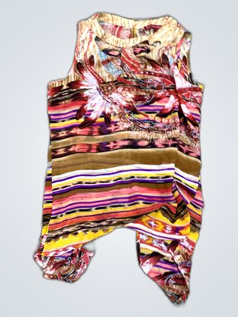 Multicolored Printed Sleeveless Romper