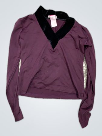 Purple Long-Sleeve Top with Black Trim