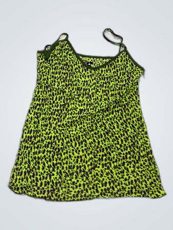 Green and Black Leopard Print Tank Top