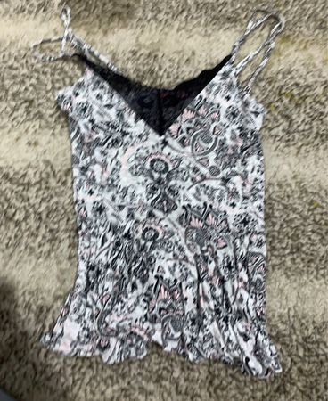 Black and White Floral Camisole
