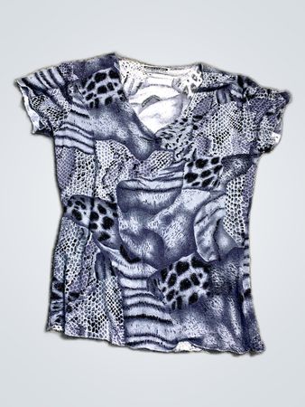 Gray Animal Print Top