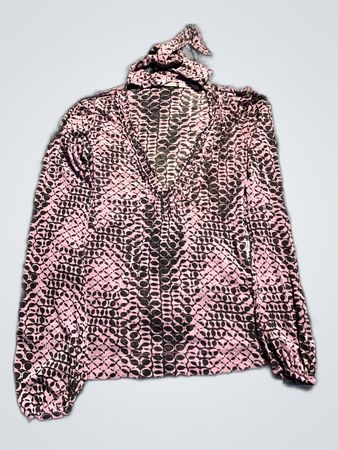Pink and Black Patterned Blouse