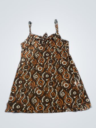 Brown and Orange Patterned Dress
