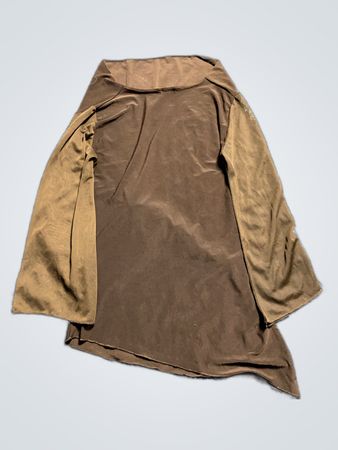 Brown Long-Sleeve Top with Belt